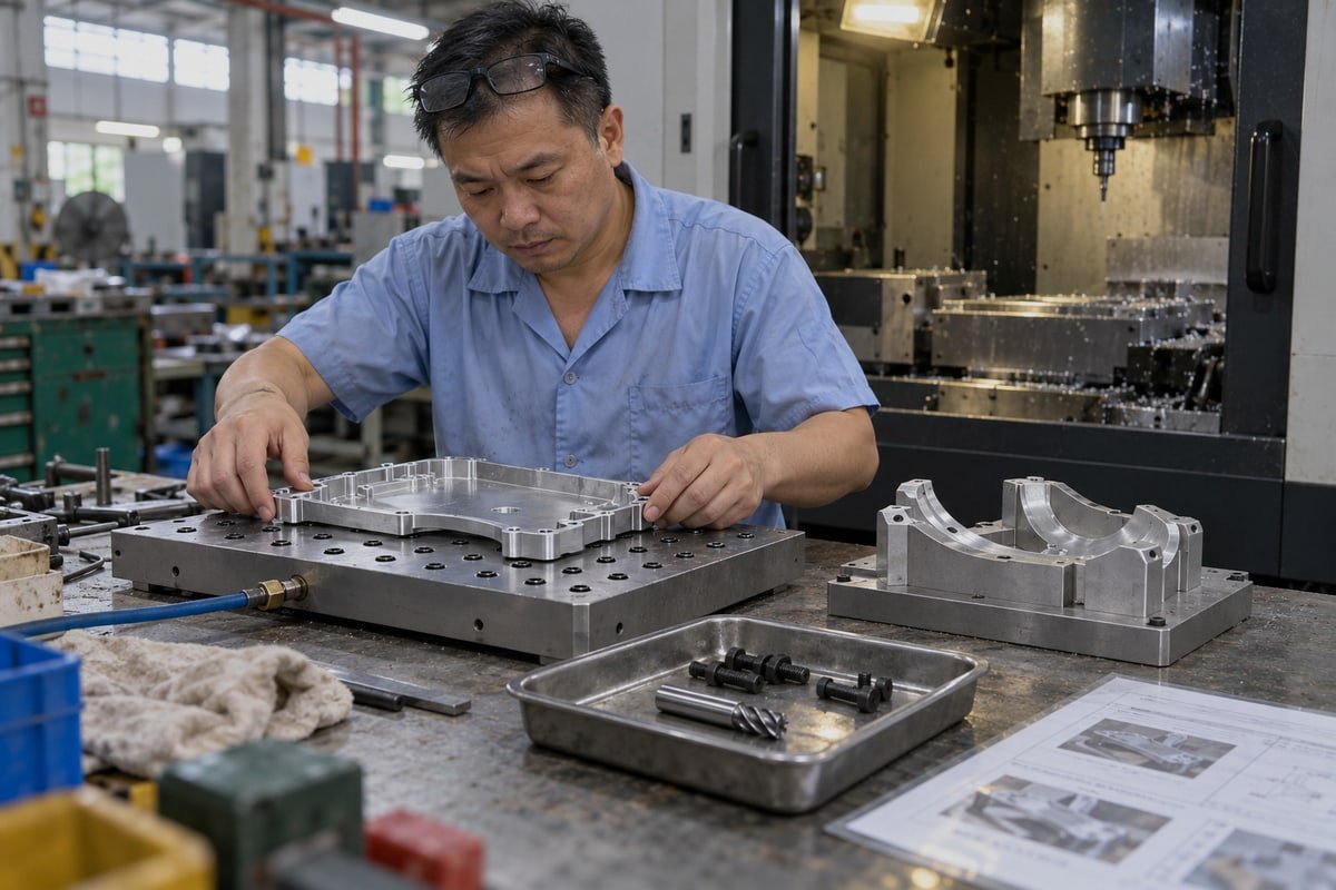 Fixturing Thin-Wall Parts Workholding fixtures and clamping methods for stabilizing thin-wall CNC parts during machining (ID#3)